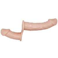 Tělový oboustranný strap-on s vibracemi dva penisy 10 cm + 18 cm - 70636320 - 7