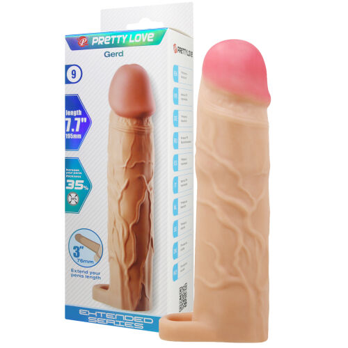 Tělový realistický návlek na zvětšení penisu +7,6 cm - 73309188