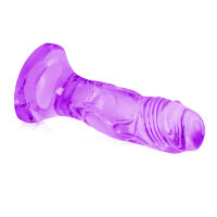 Anální dildo 12 cm fialový elastický umělý penis - 73621904 - 2