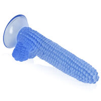 Stimulující dildo 20 cm modrý penis kukuřičný klas - 79213865 - 2