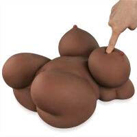 Realistický hnědý mužský masturbátor mini sex panenka s velkým poprsím - 77825374 - 5
