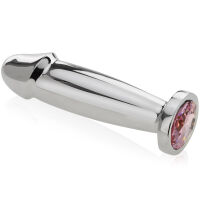 OCELOVÝ ANÁLNÍ KOLÍK PENIS DILDO ANNAL PLUG S KRYSTALEM- 72714987 - 2