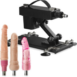 SEX MAŠINA - 420 POHYBŮ ZA MINUTU - SILNÝ POSUVNÝ VIBRÁTOR + SADA TŘÍ DILDO  - 70312023