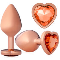 Ocelový měděný anální kolík s diamantem 8,2 cm - 70868345 - 5