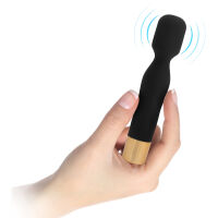 Černý mini masážní wand 10 funkcí vodotěsný 14,5 cm - 73657780 - 2