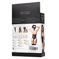 Glossy Jodi Wetlook černé body s chokerem erotické prádlo - 71447701 - 3