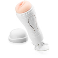 VELMI KVALITNÍ VIBRAČNÍ MASTURBÁTOR S PŘÍSAVKOU - MEGA STIMULUJÍCÍ - BÍLÝ – 88797346 - 4