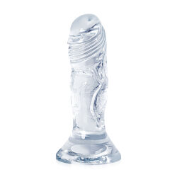 Anální dildo 12 cm průhledný elastický umělý penis - 73056153