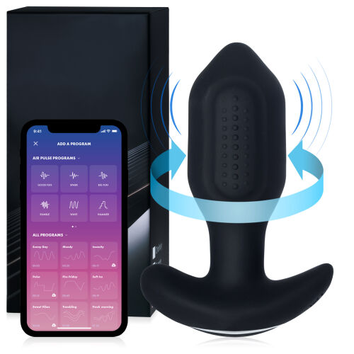 Rotační anální vibrátor anal plug 9 režimů + aplikace - 77554044