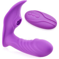 VIBRÁTOR S FUNKCÍ SÁNÍ A NAHŘÍVÁNÍ DO 45°C, SACÍ MASAŽÉR VAGINÁLNĚ-KLITORÁLNÍ FIALOVÁ BARVA - 71515799 - 4