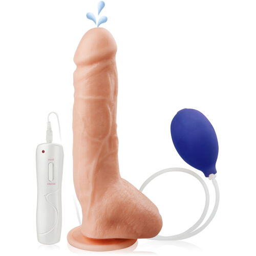 VIBRAČNÍ DILDO S EJAKULACÍ - 10 FUNKCÍ - VIBRÁTOR PENIS NA PŘÍSAVCE - 77474890