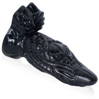 Černé tlusté dračí dildo s rýhami 19 cm s přísavkou - 74597725 - 4