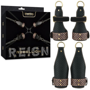 Rebellion kožená sada pro bondáž pod matraci v posteli BDSM - 76141648