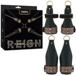 Rebellion kožená sada pro bondáž pod matraci v posteli BDSM - 76141648