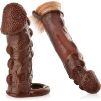 Nástavec na penis prodlužuje o 5,5 cm + kroužek na varlata - 72626870 - 3