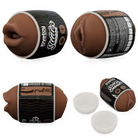 Oboustranný masturbátor pro muže hnědá pochva a ústa - 73146932 - 5