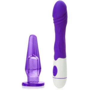Sada pro ženy vibrátor + malý anální kolík - 78755884