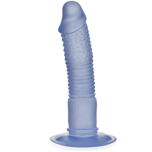 Ohebný umělý penis se stimulačními pruhy 18 cm dildo - 70306892