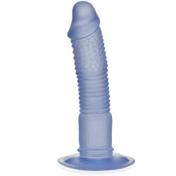 Ohebný umělý penis se stimulačními pruhy 18 cm dildo - 70306892