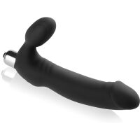 SILIKONOVÝ PENIS S NÁSADOU - STRAP ON - DVOJITÁ VIBRUJÍCÍ ROZKOŠ - 74300538 - 2
