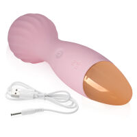 Růžový mini wand masážní přístroj 12 funkcí vodotěsný 14 cm - 73507771 - 2