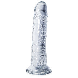Anatomické elastické průhledné dildo 18 cm - 76592517