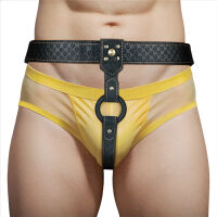 Rebellion regulovaný kožený pás strap-on se zlatými detaily a kroužkem - 75401269 - 10