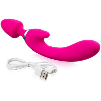 VIBRUJÍCÍ ANÁLNÍ KOLÍK + VIBRÁTOR G SPOT S NÁSADKOU - VÍCEFUNKČNÍ GADGET RŮŽOVÁ BARVA– 73446913 - 2