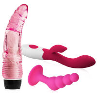 Sada pro ženy: Silikonový vibrátor, vibrační dildo, anální kolík - 74242515 - 2