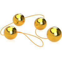 DLOUHÝ ORGASMOVÝ ŘETÍZEK VIBRAČNÍ KULIČKY KE STIMULACI ANUSU NEBO VAGÍNY ZLATÝ- 78468206 - 2