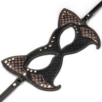 Rebellion hnědá smyslná kožená kočičí maska BDSM - 79409340 - 4