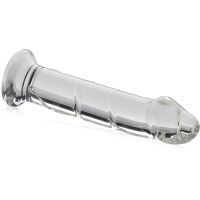 SKLENĚNÉ DILDO ELEGANTNÍ PENETRÁTOR NA PODSTAVCI PENIS  – 75264314 - 2