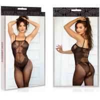BODYSTOCKING NA RAMÍNKA S JEMNÝM KVĚTINOVÝM VZOREM A OTEVŘENÝM ROZKROKEM - 71445473 - 3