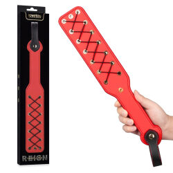 Rebellion masivní černá plácačka BDSM se šněrováním 38 cm - 72142572