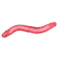 Růžový dvojitý realistický dildo s ohebnou kostrou, 38 cm - 76919397 - 5