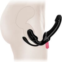 SAMONOSNÝ STRAP-ON VIBRÁTOR PRO LESBIČKY S ANÁLNÍM STIMULÁTOREM - 10 FUNKCÍ  - 76389291 - 4