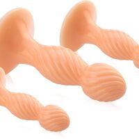 SADA 3 ANÁLNÍCH KOLÍKŮ NA PŘÍSAVKÁCH VROUBKOVANÉ PLUGY  – 74152773 - 2