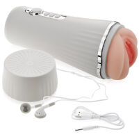 Vibrující umělá vagína s 36 možnostmi stimulace, bílá tuba rozkoše, šťavnatá kundička - 76054162 - 2