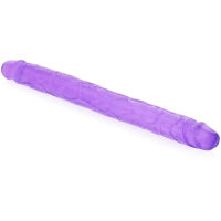 DOUBLE DONG DVOJITÝ PENIS DVOUSTRANNÉ DILDO KE DVOJITÉ PENETRACI  FIALOVÁ BARVA- 77480047 - 3