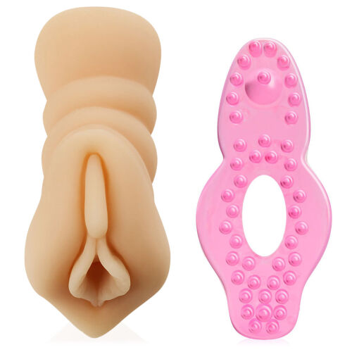 Sada pro muže umělá vagína + erekční kroužek - 74025299