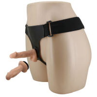 Realistický nastavitelný strap-on pás pro páry se dvěma dildy - 76782492 - 2