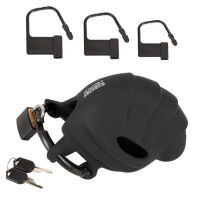 Černá silikonová klec na penis a varlata pás cudnosti BDSM - 70831811 - 6