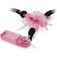 GELOVÝ MOTÝLEK - VIBRÁTOR MASAŽÉR KLITORISU NA GUMOVÝCH PÁSECH  - 70200800 - 2