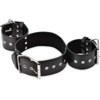 POUTACÍ POSTROJ BDSM KOŽENÝ OBOJEK S POUTY   - 70349958 - 2