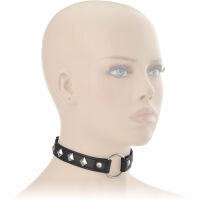SEXY CHOKER OBOJEK BDSM S CVOČKY EKOLOGICKÁ KŮŽE - 77170295 - 2