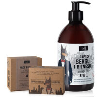 Veganská sada pro muže DOBERMAN sprchový gel + mýdlo + máslo - 78640432 - 3