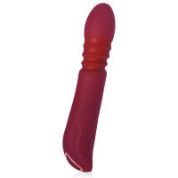 Silikonový teleskopický vibrátor posuvný 10 programů červený - 77691141 - 3