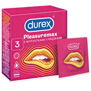 Kondomy DUREX Pleasuremax s výstupky a pruhy 3 ks - 73333203