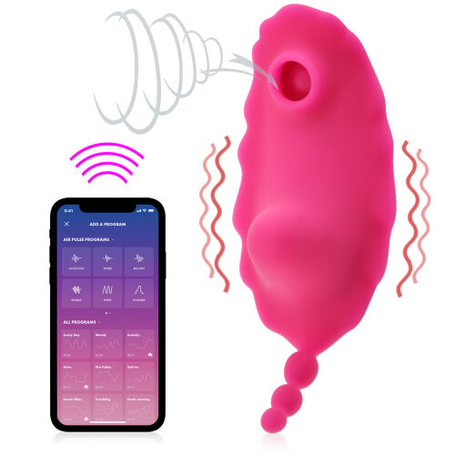 Tlakový a vibrační vibrátor do kalhotek ovládaný aplikací 9 funkcí - 70095280