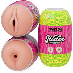 Oboustranný masturbátor pro muže tělová vagína a anální otvor - 79165428